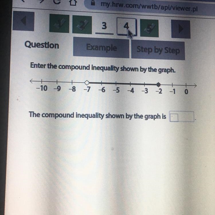 Enter the compound inequality shown by the graph.-example-1