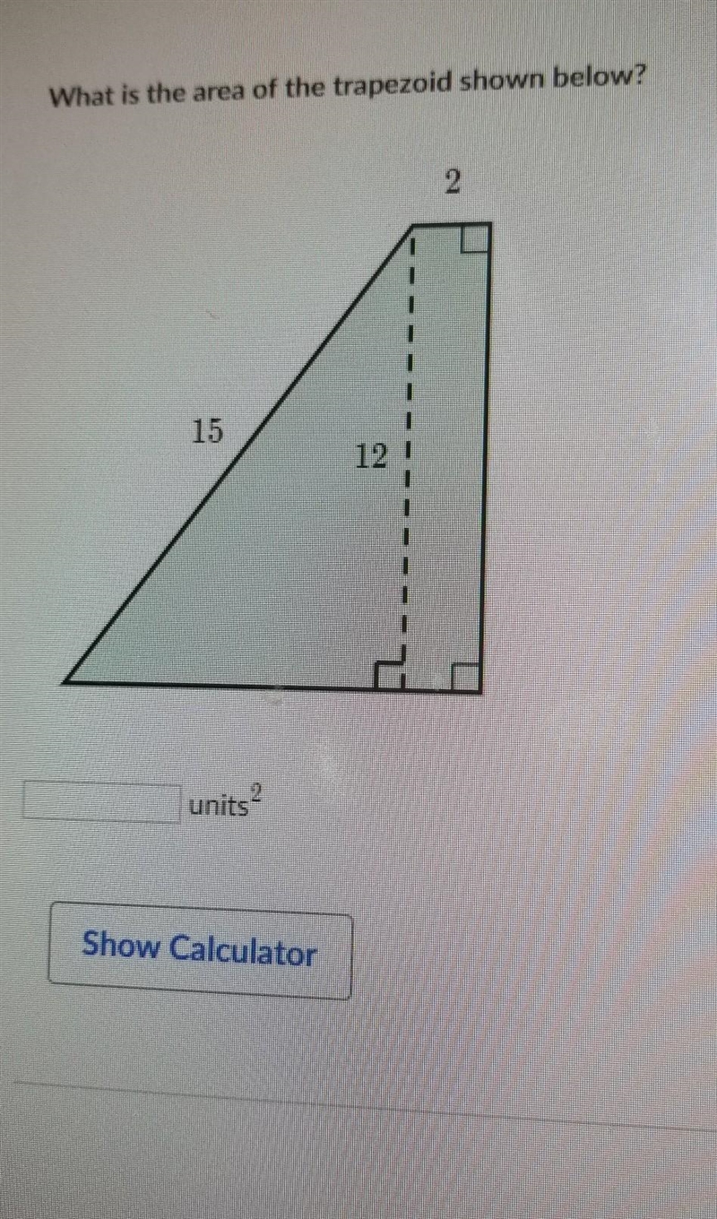 What is the area of the trapezoid shown below?​-example-1