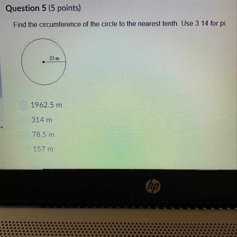 HELP. find the circumference of the circle to the nearest tenth. Use 3.14 for pi.-example-1