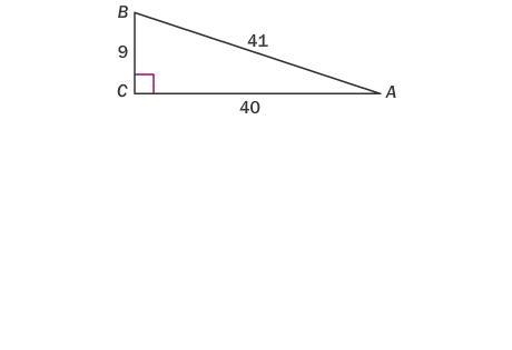 Use ΔABC to find the value of tan B. A) 9/41 B) 41/9 C) 40/41 D) 40/9-example-1