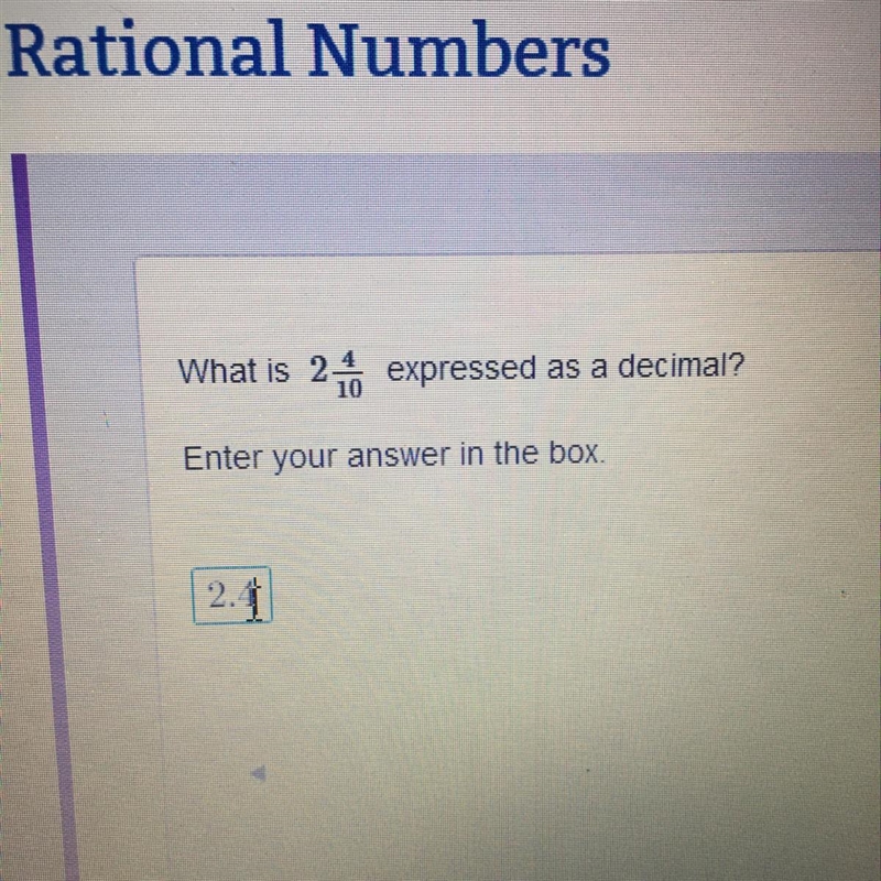 What is 24 expressed as a decimal? Enter your answer in the box.-example-1