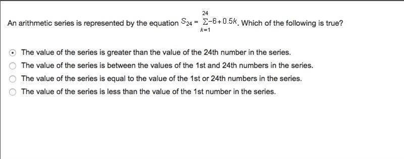 An arithmetic series is represented by the equation (picture). Which of the following-example-1