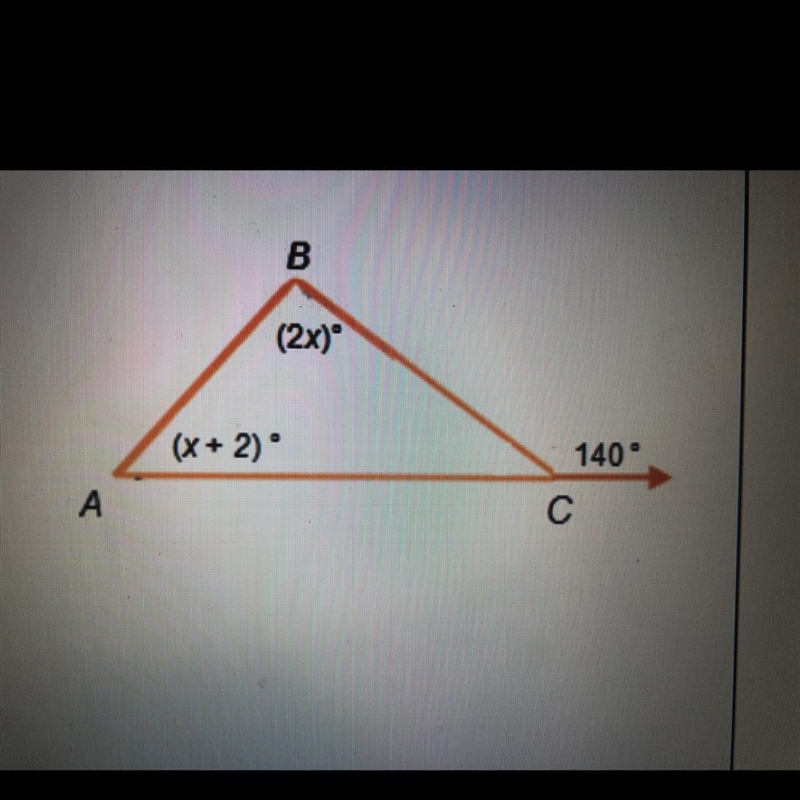 In ABC, what is the measure of angle B? I think it’s 46.-example-1