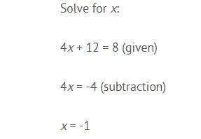 What is the reason for the last step in the argument? A) division B) addition C) subtraction-example-1