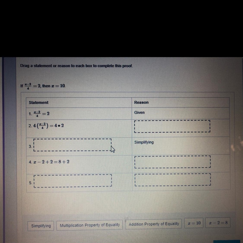 Drag a statement or reason to each box to compete this proof.-example-1