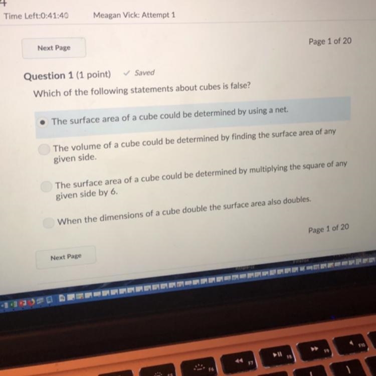 Which of the following statements about cubes is false?-example-1