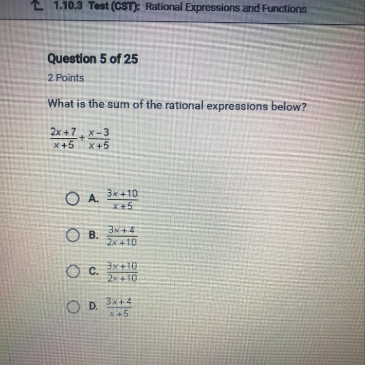 What is the sum of the rational expressions below?-example-1