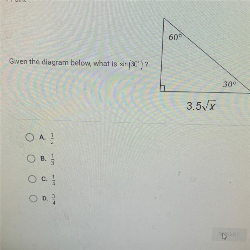 Given the diagram below, what is sin (30°) ?-example-1