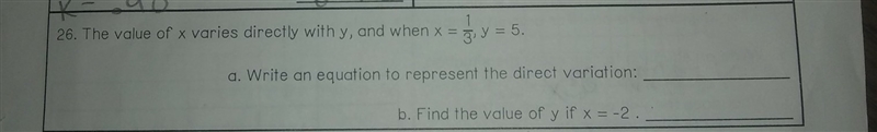 What is the equation that represents the direct variation and what's the value of-example-1