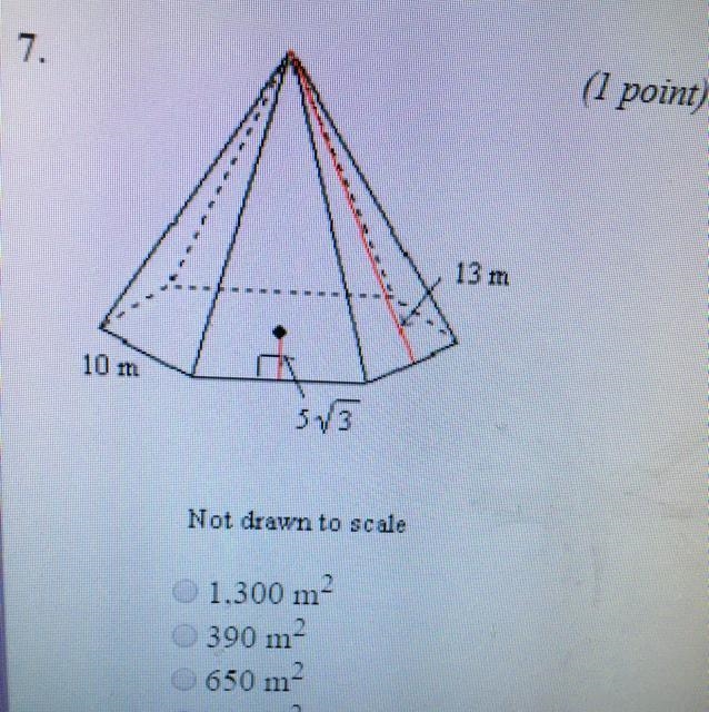 For the following question, find the surface area of the regular pyramid shown to-example-1