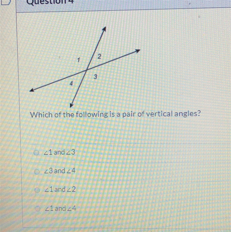 Which of the following are a pair of vertical angles?-example-1