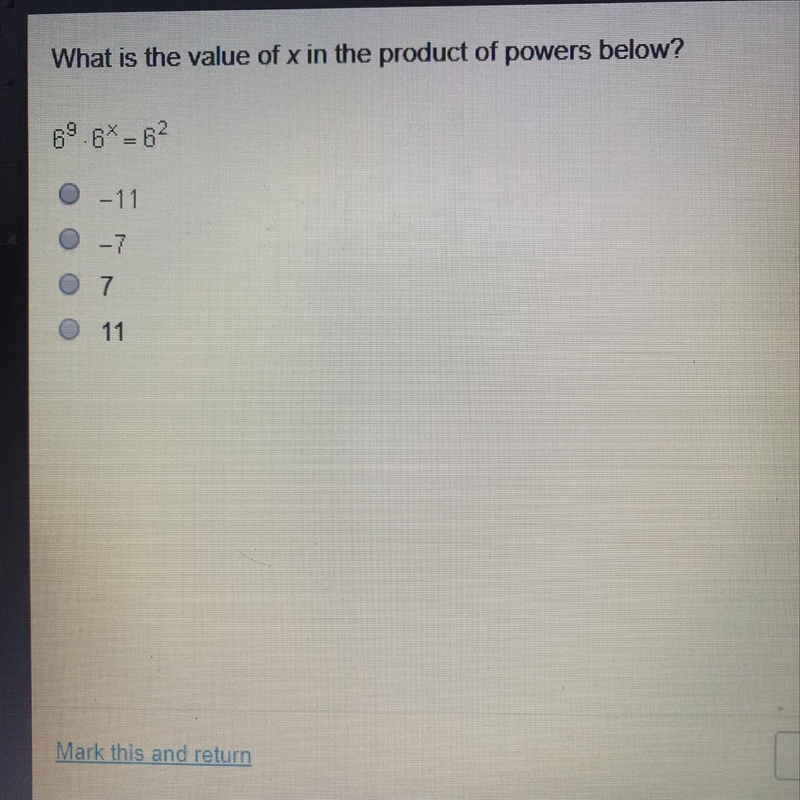 What is the value of x in the product of powers below plz I need help-example-1