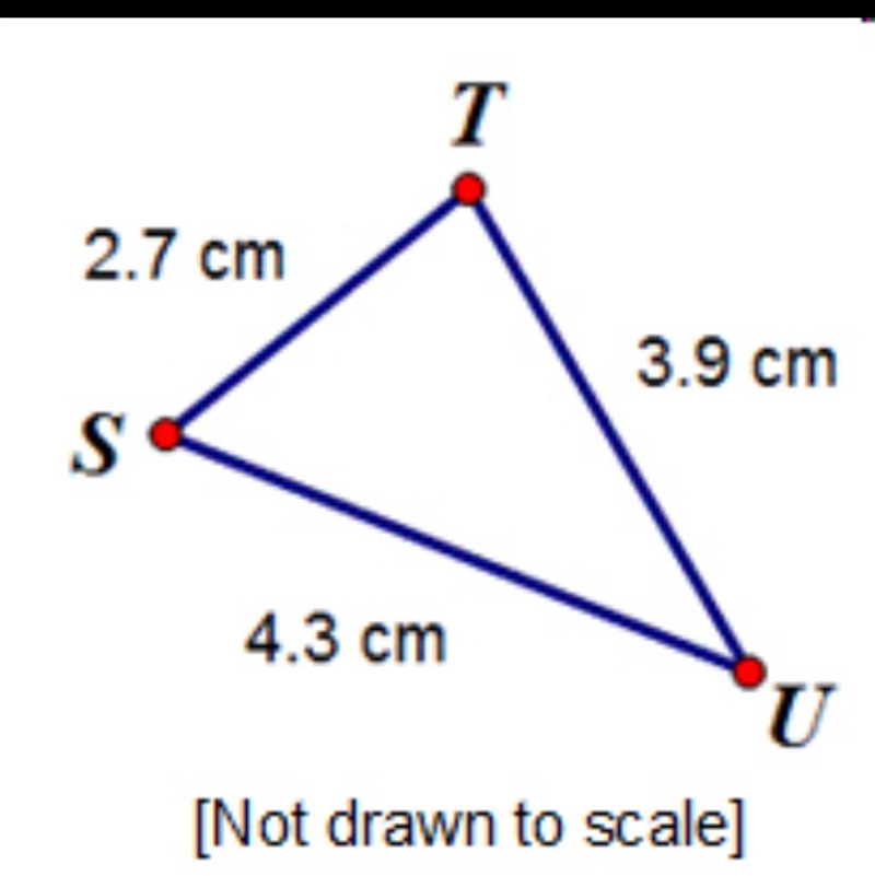 What is the approximate measure of angle T in the triangle below?-example-1