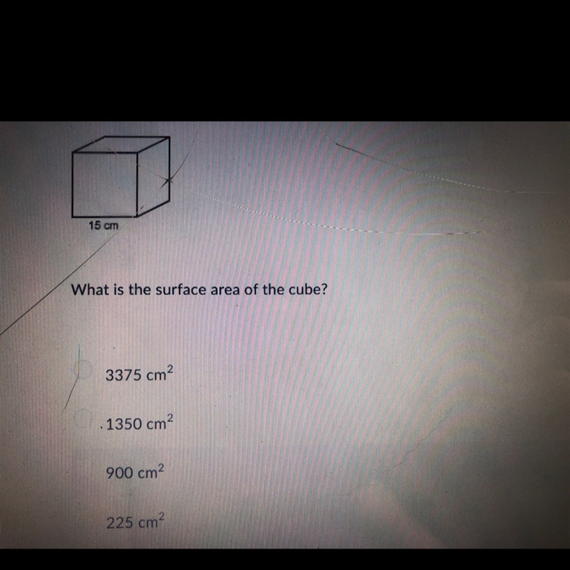 A cube is shown. What is the surface area of the cube?-example-1