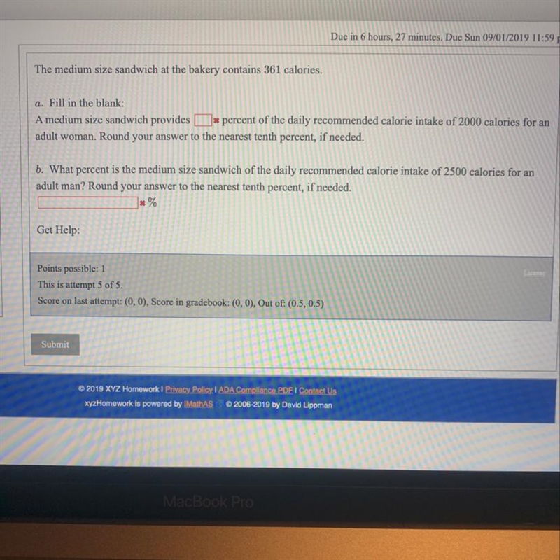 The percent it provides for the recommended calorie intake I tried dividing 2000 and-example-1