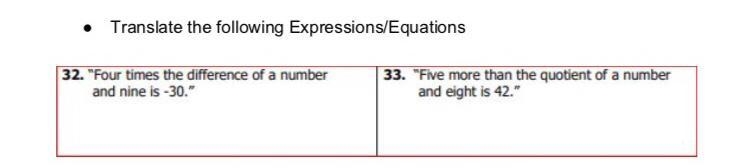 Translate the following expressions into equations-example-1