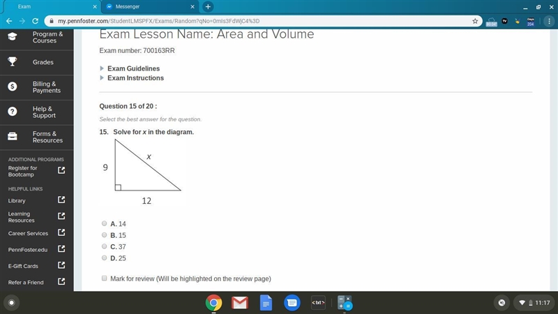 Solve for x in the diagram-example-1