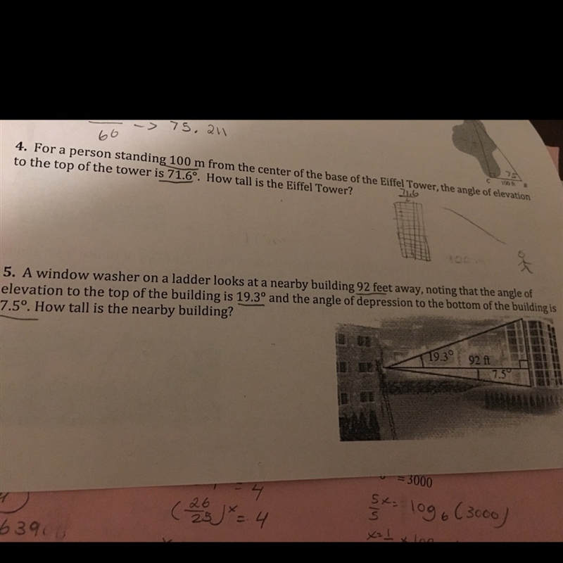 For a person standing 100m from the center of the base of the excel tower, the angle-example-1