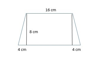 The trapezoid is composed of a rectangle and two triangles. What is the area of the-example-1