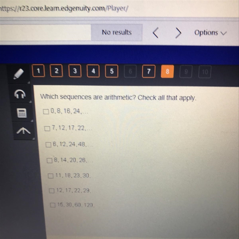 Which sequences are arithmetic? Check all that apply.-example-1