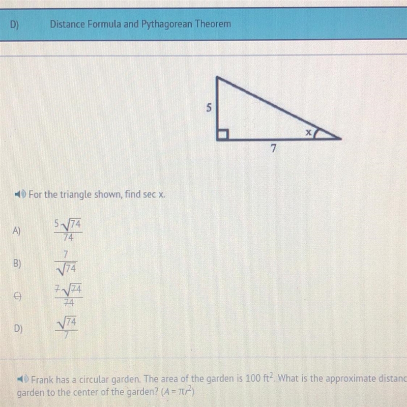 For the triangle shown, find section x. if you can explain the answer that would be-example-1