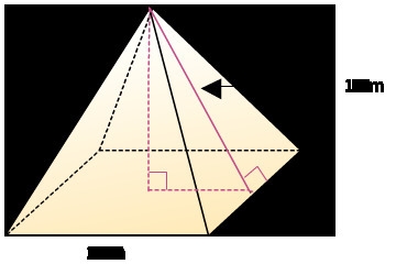 What is the volume of the square pyramid with base edges 18 m and slant height 15 m-example-1