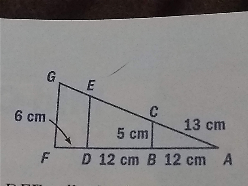 What's AE and AG? (In centimeters)-example-1