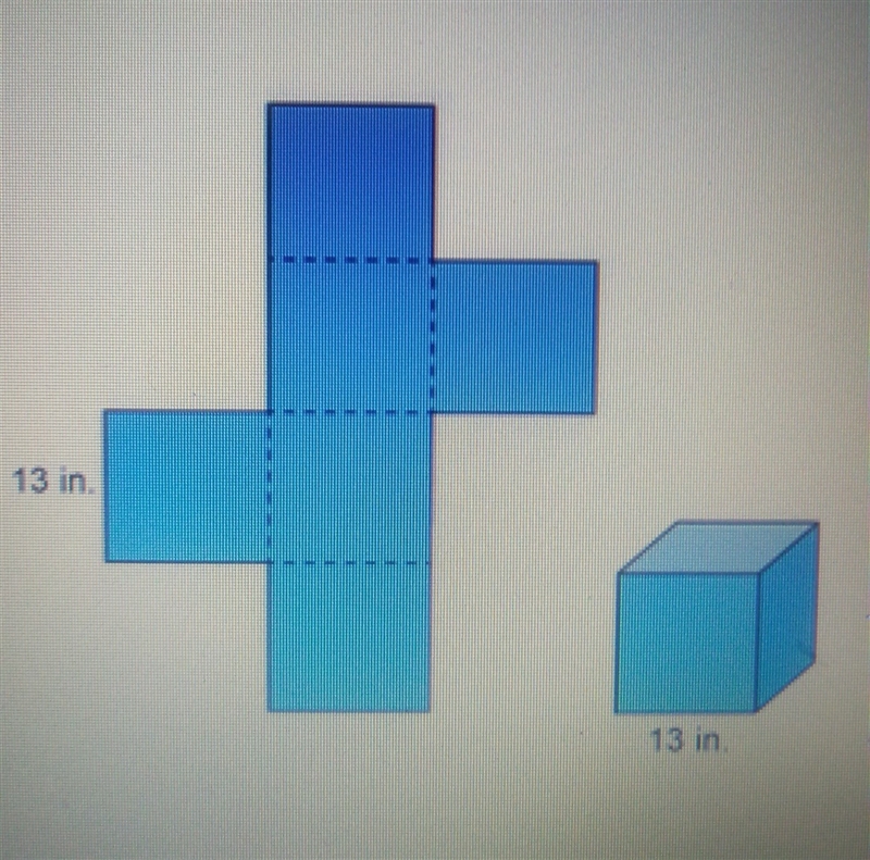 This is a picture of a cube and the net for the cube. What is the surface area of-example-1