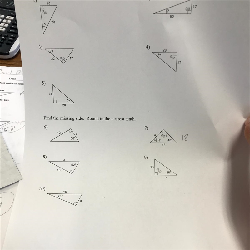 Find the measure indicated angle to the nearest degree. Find the missing side. Round-example-1