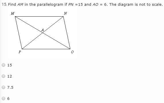 Find AM in the Parallelogram-example-1