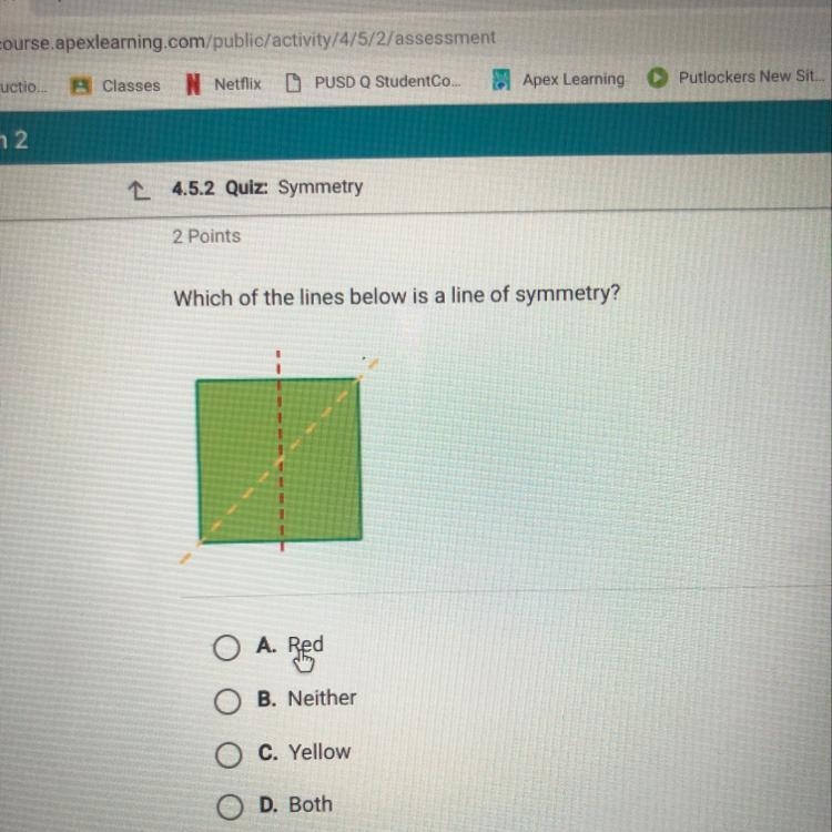 Which of the lines below is a line of symmetry-example-1