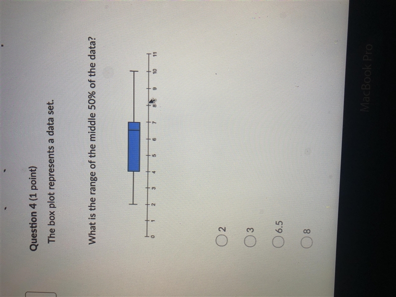 The box plot represents a data set . What is the range of the middle 50% of the data-example-1