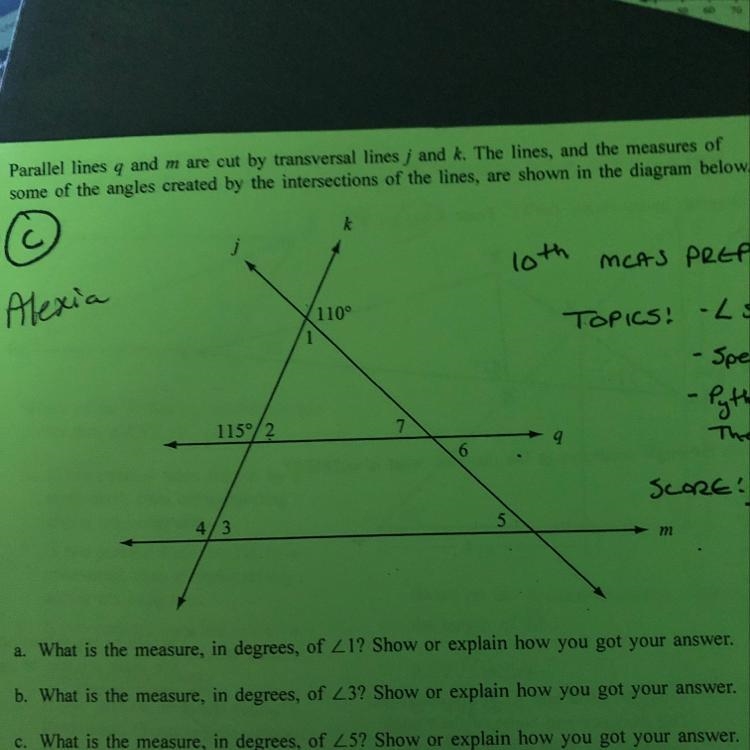 What is the measure, in degrees, of angle 1?-example-1