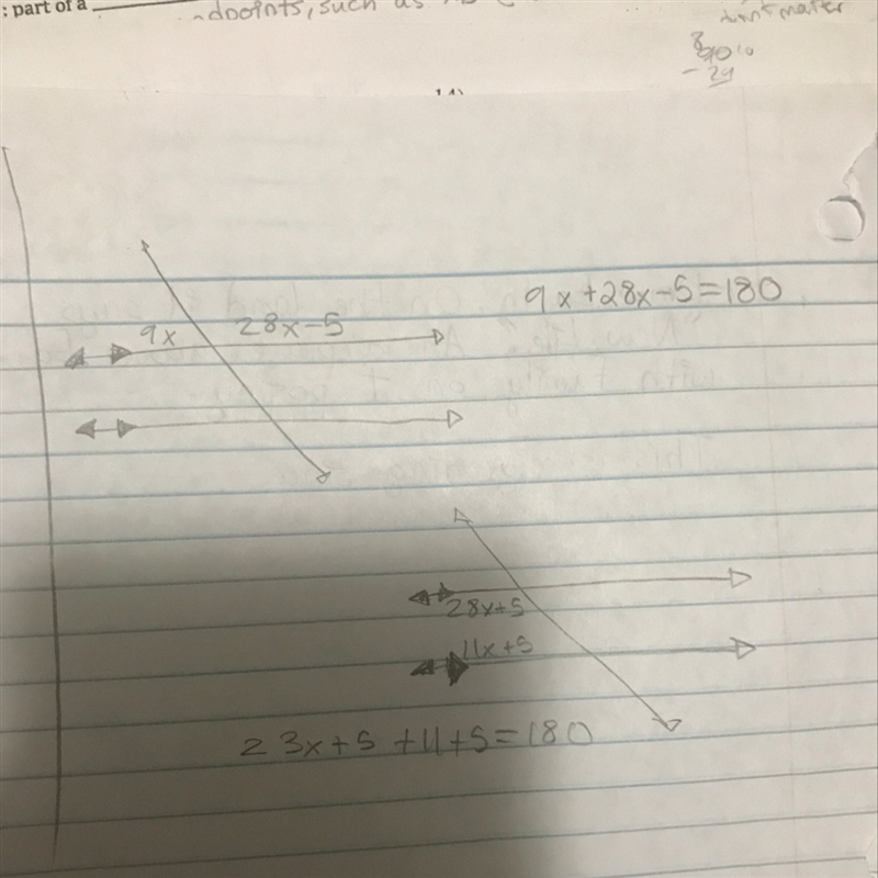 Did I use the right equations to find x?-example-1