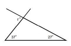 What is the degree measure of r? A) 27° B) 32° C) 37° D) 64°-example-1