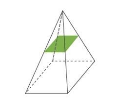 PLEASE HELP QUICK!!!!!! A rectangular pyramid was sliced parallel to its base. What-example-1