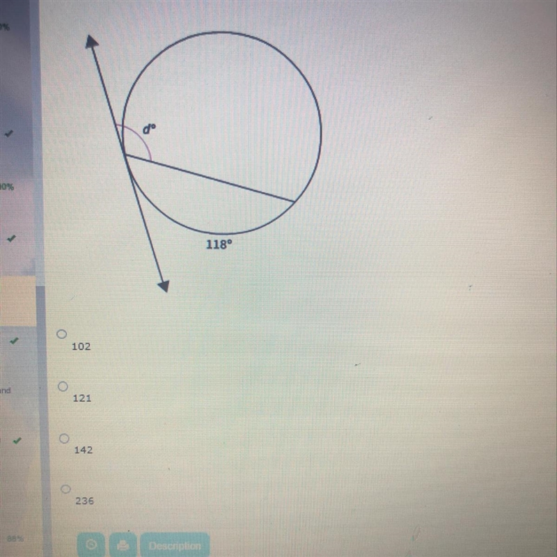 What is the value of d? Assume that the line is tangent to the circle.-example-1