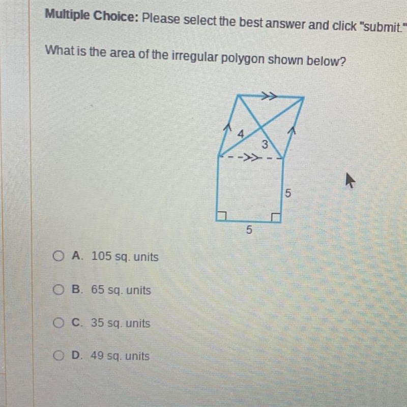 What is the area of the irregular polygon shown below?-example-1