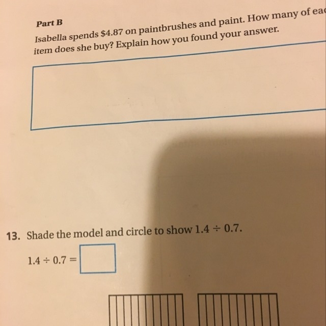 Shade the model and circle to show 1.4 divided 0.7-example-1