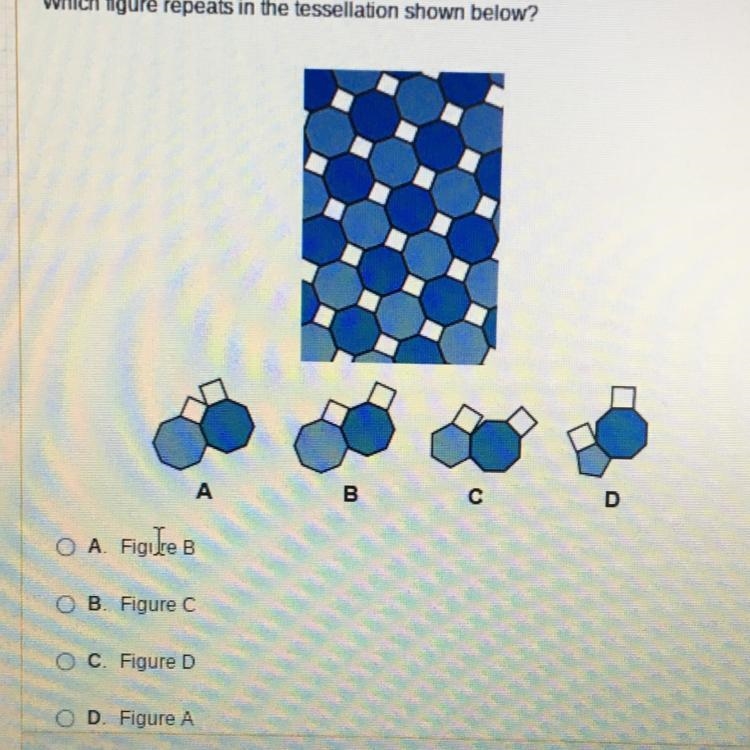 Which figure repeats in the tessellation shown below?-example-1