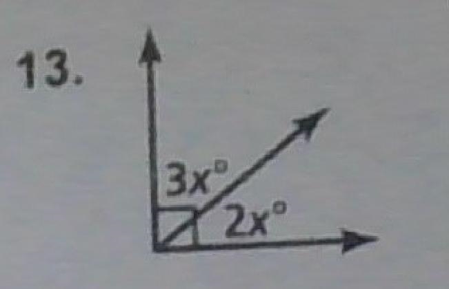 What is x? 3x + 2x = 90-example-1