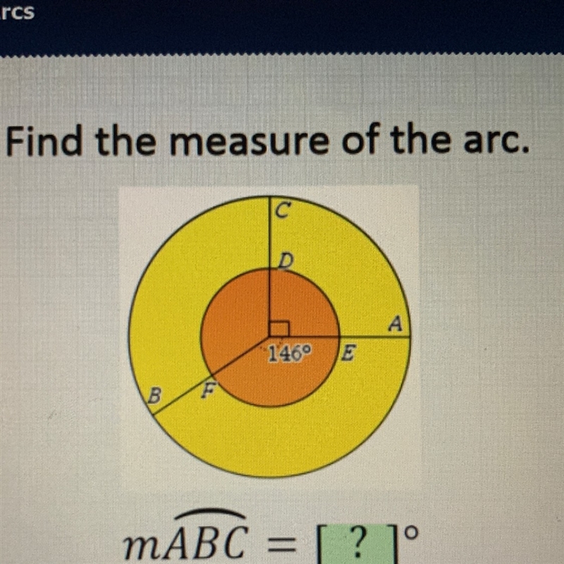 What does arc ABC equal?-example-1