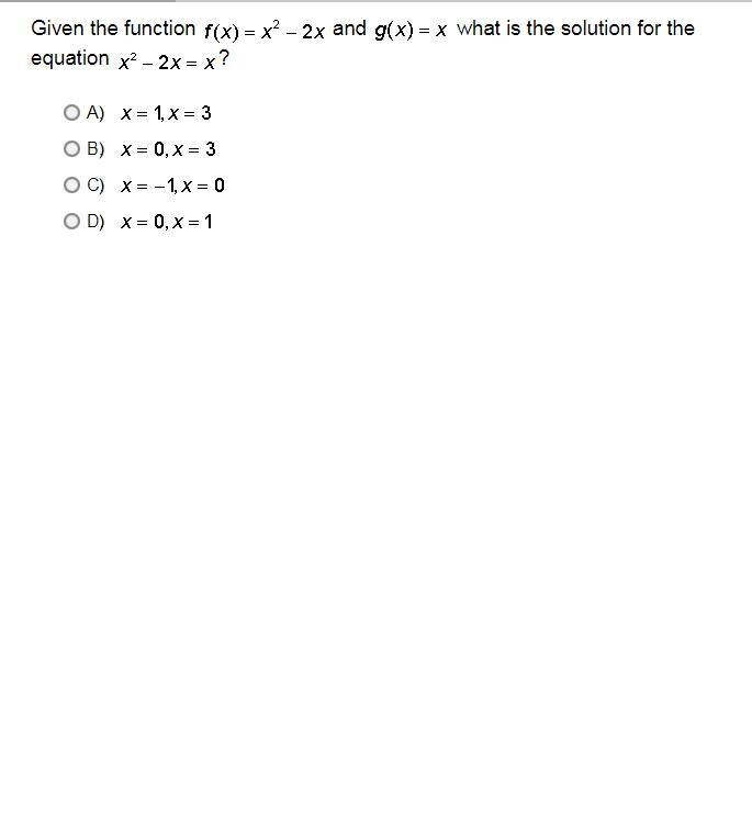 Given the function and what is the solution for the equation ?-example-1