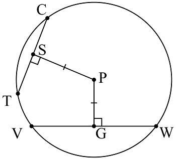 PG¯¯¯¯¯¯¯¯=9 in. The radius of the circle is 41 inches. Find the length of CT¯¯¯¯¯¯¯. A-example-1