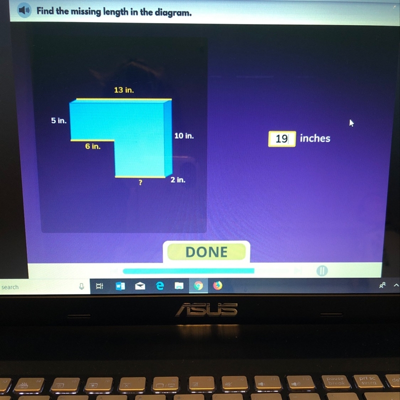 Find the missing length in the diagram-example-1