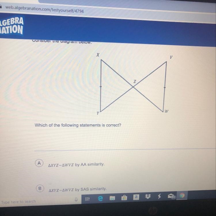 Consider the diagram below. Which of the following statements is correct?-example-1