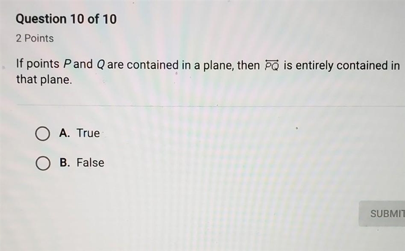 If points Pand Q are contained in a plane, then Po is entirely contained in that plane-example-1