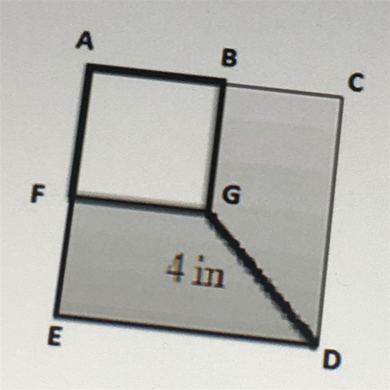 HELPPPPPP ASAP PLZZZ ABGF is a square with half the perimeter of square ACDE. GD = 4 in-example-1