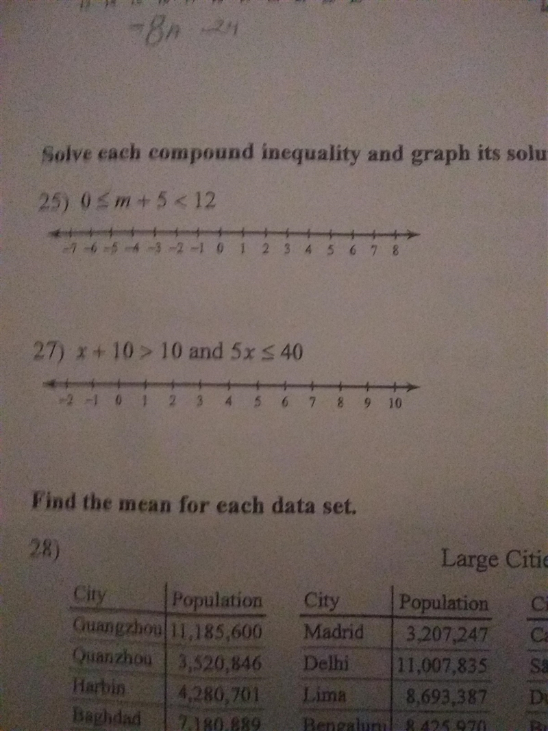 Solve each compound inequality and graph its solution.-example-1