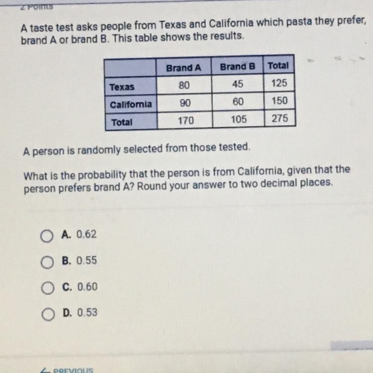 What is the probability that the person is from California, given that the person-example-1